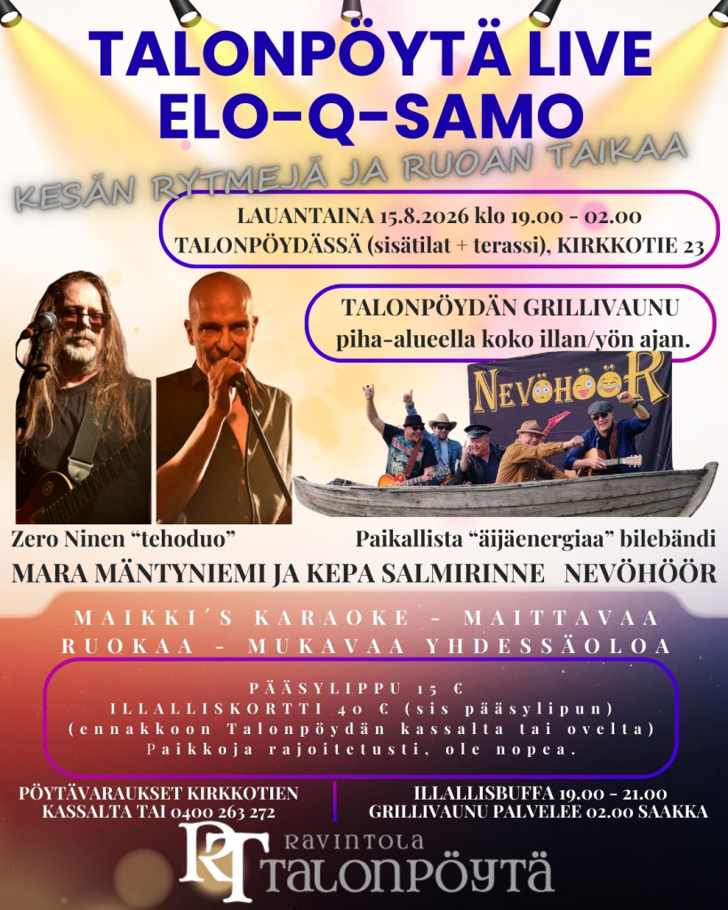 Talonpöydän live-ilta Elo-Q-Samo