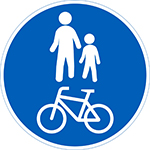Sidewalk for pedestrians and cyclists - sign