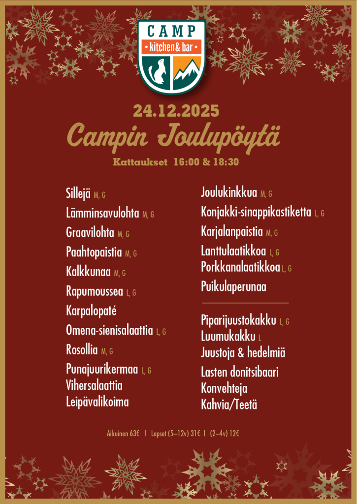 Jouluaaton menu