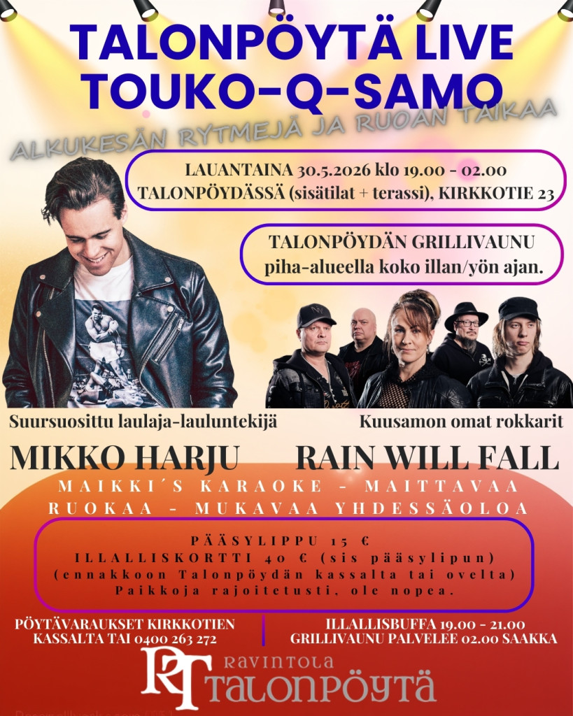 Ravintola Talonpöydän touko-q-samo live-ilta