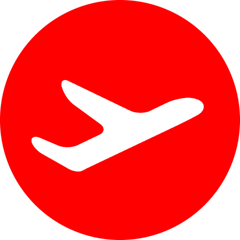 Lentokone punainen ikoni Ruka-Kuusamo