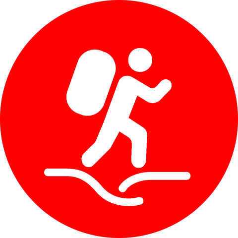 Ruka-Kuusamo pyöreä punainen ikoni vaeltaja