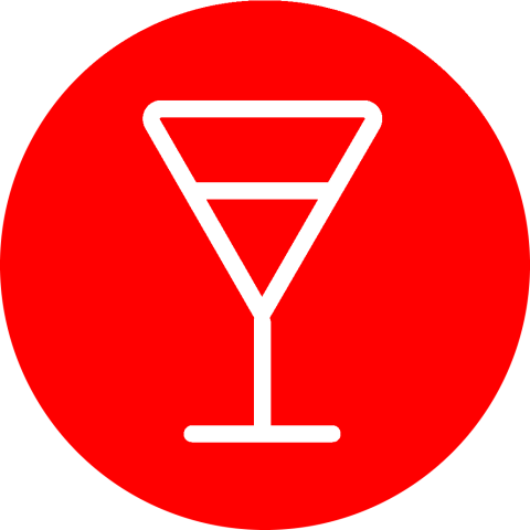 Ruka-Kuusamo ikoni yökerhot drinkki punainen pyöreä