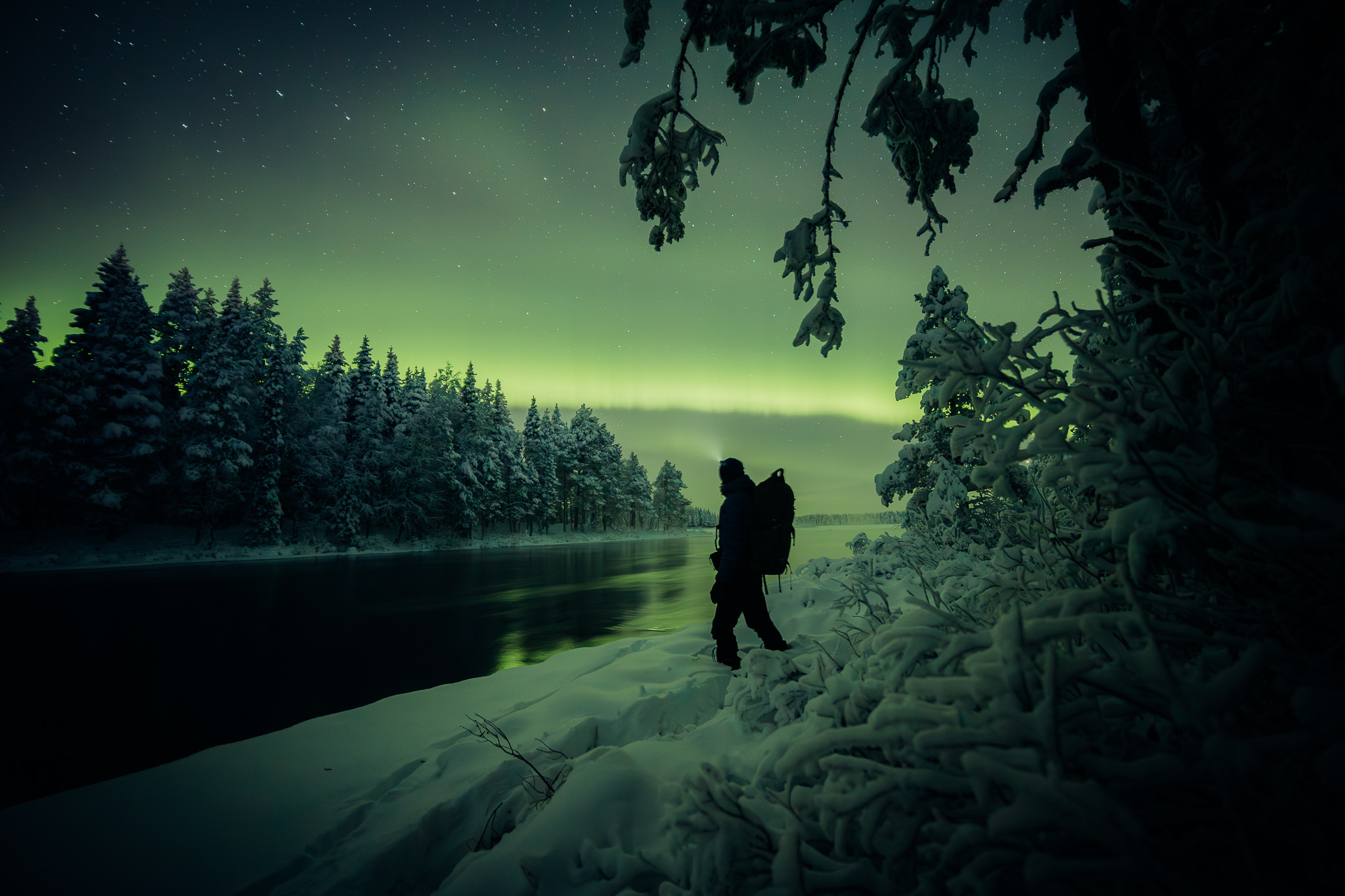 Revontulia Ruka-Kuusamossa. Kuva Mikko Santasalo