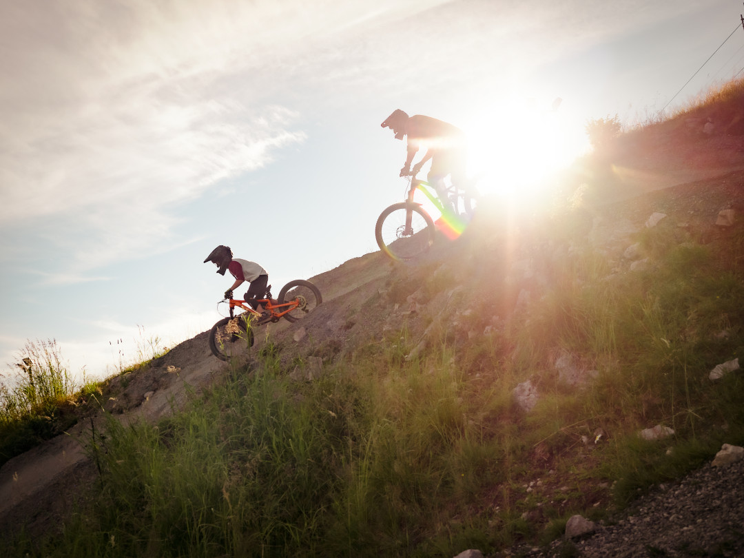 Downhill biking in Ruka Bike Park, Finland