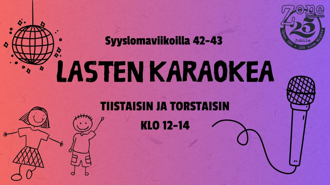 Lasten karaokea syyslomaviikolla 42-43