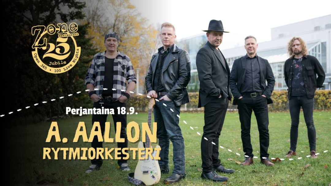 A. Aallon rytmiorkesteri Ravintola Zonessa perjantaina 18.9.