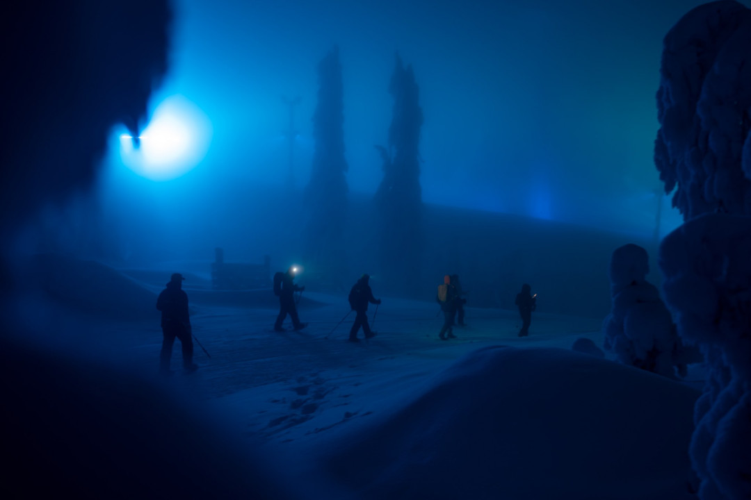 Polar Night Light Snowshoeing Ruka