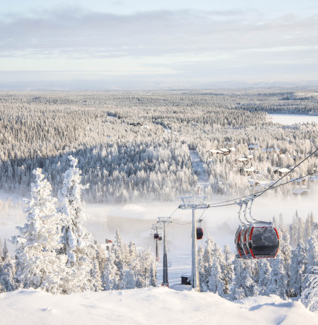 Rukan rinteet alkutalvella