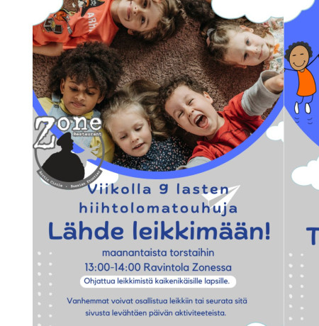 Lasten disco ja leikkihetki Zonessa viikolla 9.