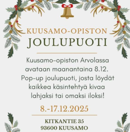 Kuusamo-opiston pop-up joulupuoti 