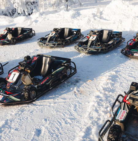 Ice kart -autot, Ruka Adventures. Kuva Mikko Santasalo
