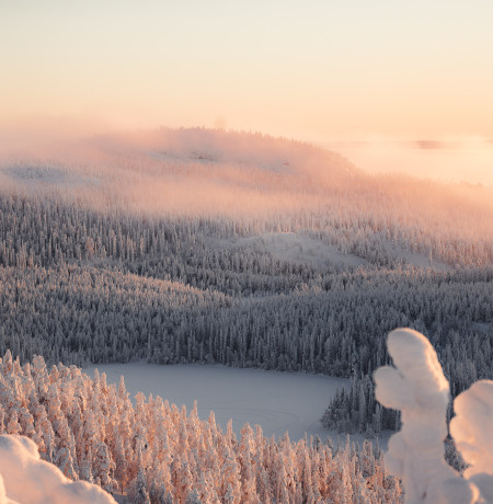Talvinen maisema Pyhävaaralta. Kuva Mikko Santasalo