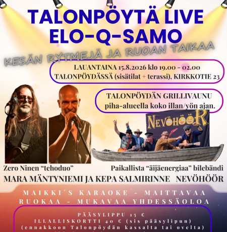 Ravintola Talonpöydän Elo-Q-Samo live-ilta
