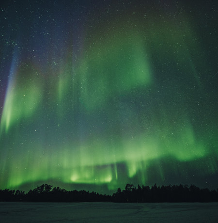 Revontulia Kuusamossa. Kuva Mikko Santasalo