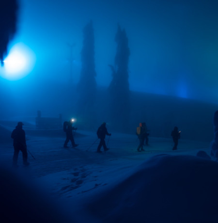 Polar Night Light Snowshoeing Ruka