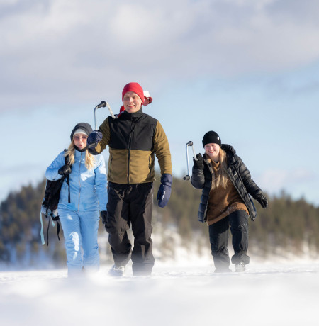 Ice fishing in Ruka Kuusamo