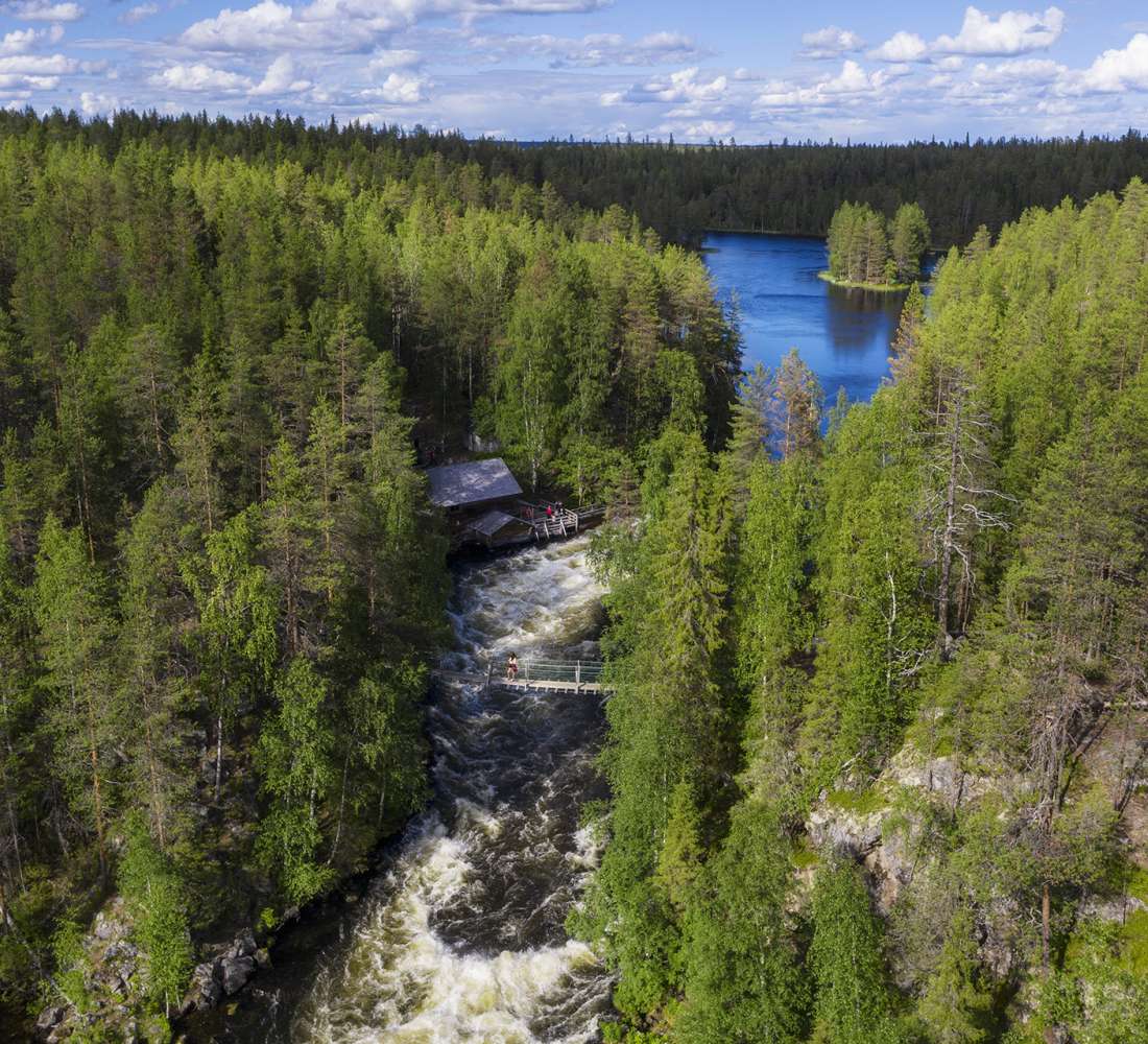Myllykoski Pieni Karhunkierros -reitin varrella Oulangan kansallispuistossa