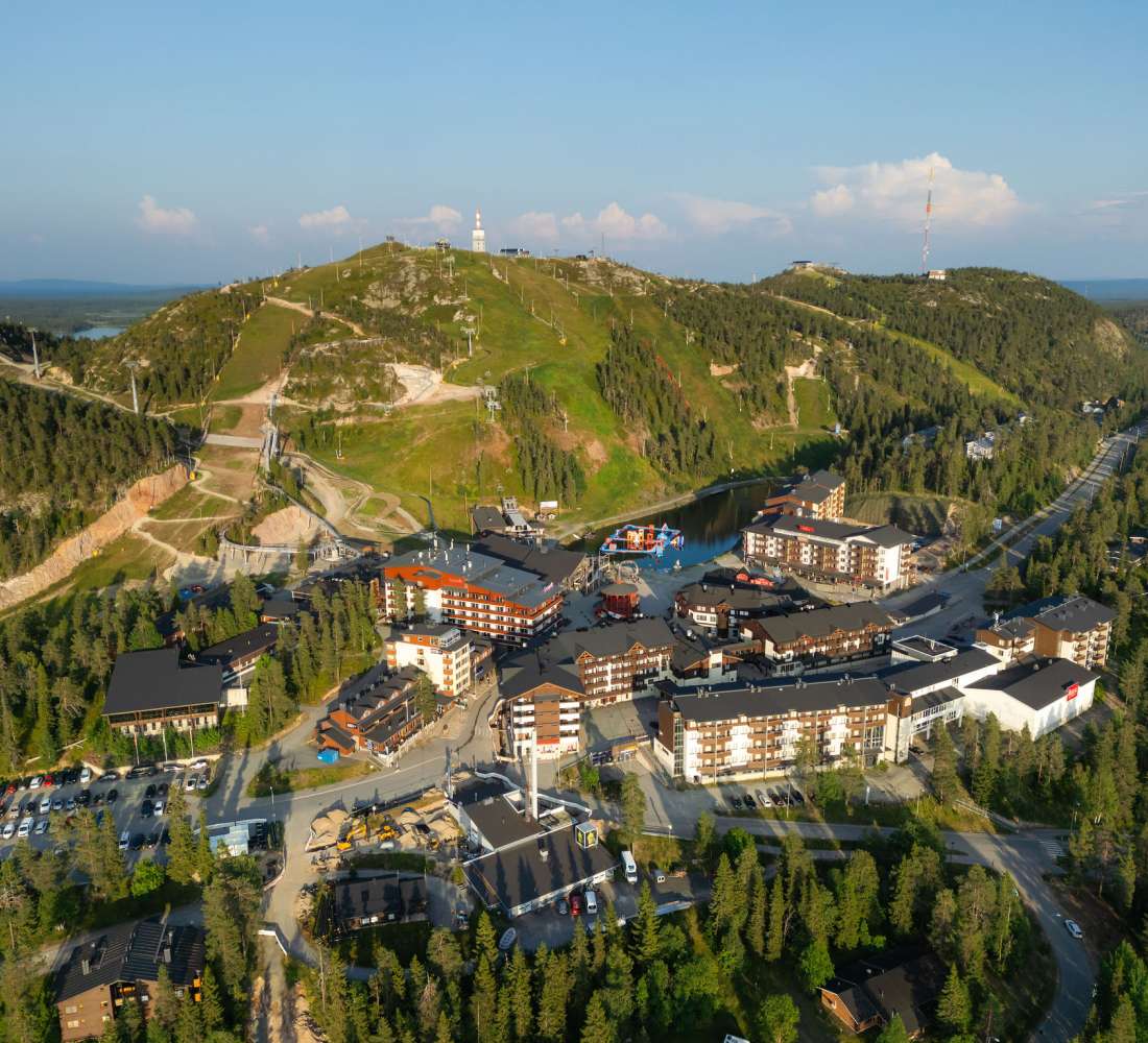 Ruka village during summer. Photo Harri Tarvainen/Kota Collective