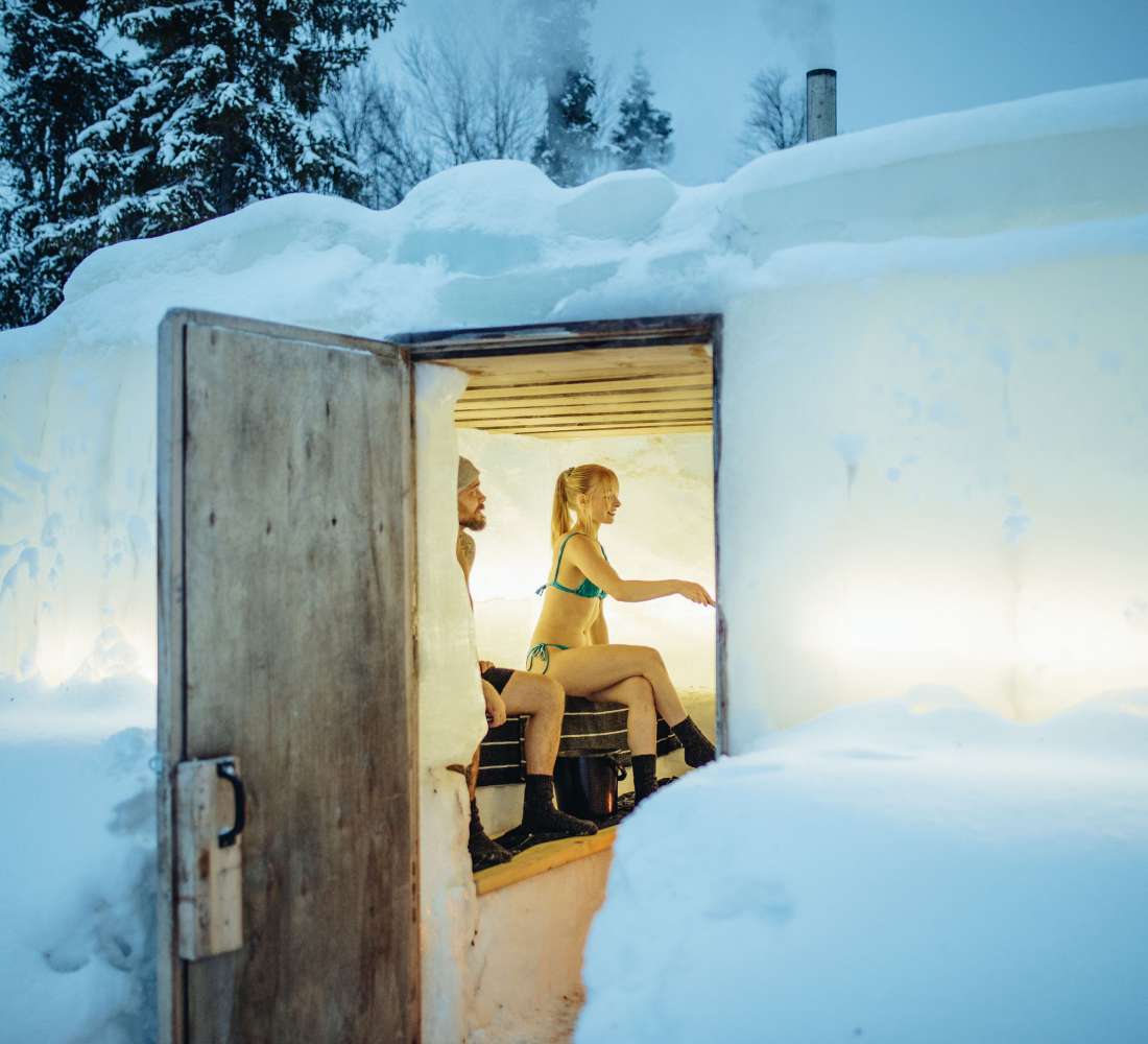 Pyhäpiilon jääsauna. Kuva Pyhäpiilo/Saunatour/Rukan Salonki