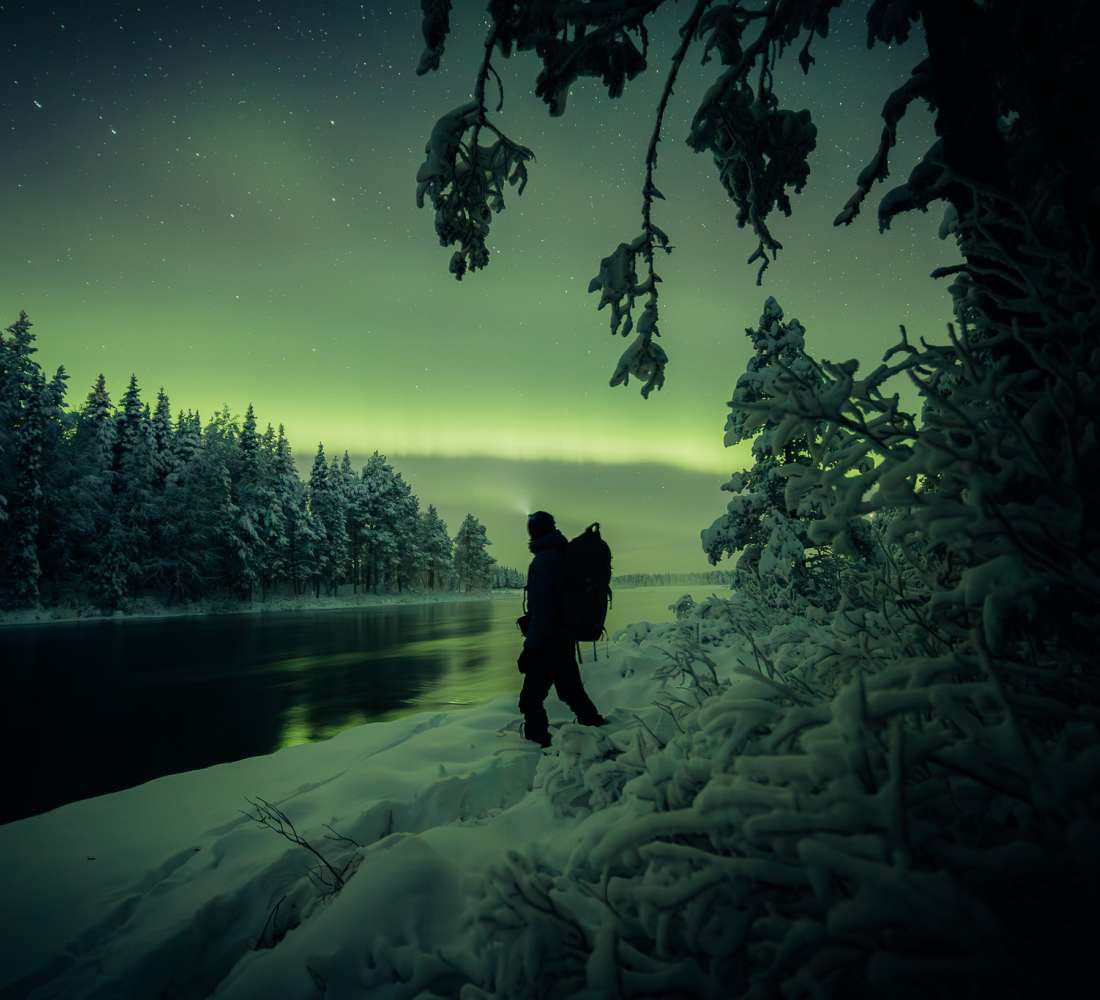 Northern Lights in Ruka-Kuusamo, Lapland, Finland during early winter, photo Mikko Santasalo