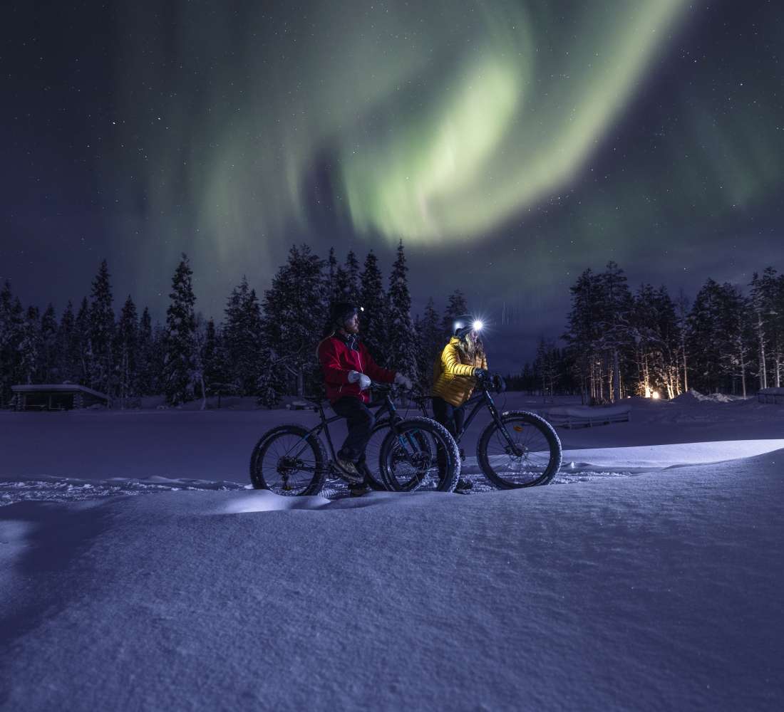 Aurora Borealis Winterbiking RUka