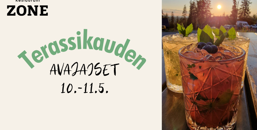 Terassikauden avajaiset 10.-11.5. Cocktail juomat.