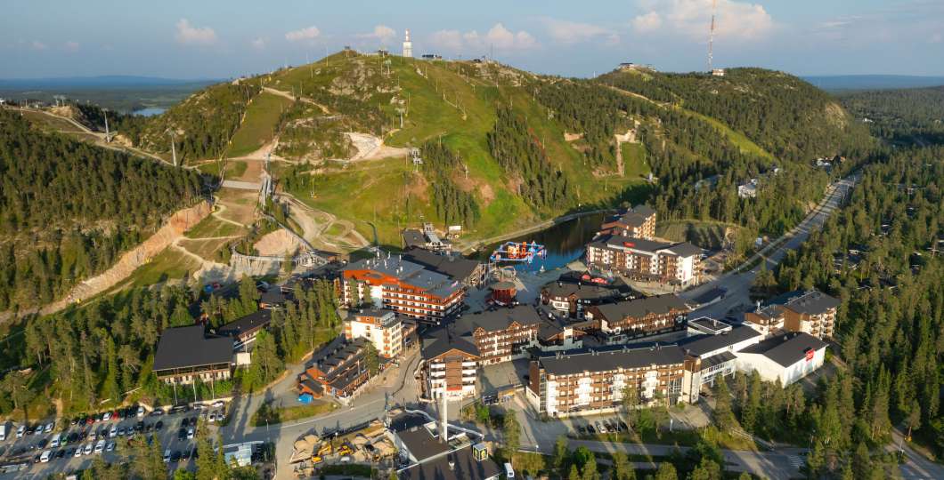 Ruka village during summer. Photo Harri Tarvainen/Kota Collective