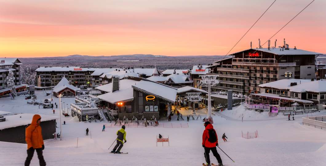 Ruka Village view from ski slopes