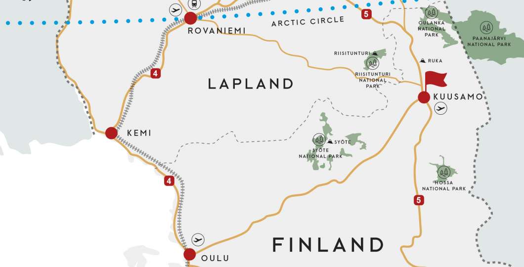 Kuusamo Ja Kansallispuistot Kartalla Kuusamo Ja Kansallispuistot Kartalla